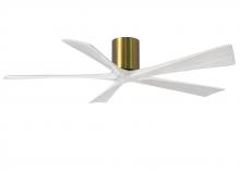 Matthews Fan Company IR5H-BRBR-MWH-60 - Irene-5H five-blade flush mount paddle fan in Brushed Brass finish with 60” solid matte white wo