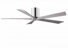 Matthews Fan Company IR5H-CR-BW-60 - Irene-5H five-blade flush mount paddle fan in Polished Chrome finish with 60” solid barn wood to