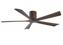 Matthews Fan Company IR5H-WN-WA-60 - Irene-5H five-blade flush mount paddle fan in Walnut finish with 60” solid walnut tone blades. 