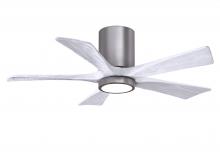 Matthews Fan Company IR5HLK-BP-MWH-42 - IR5HLK five-blade flush mount paddle fan in Brushed Pewter finish with 42” Matte White blades an