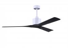 Matthews Fan Company NK-MWH-BK-60 - Nan 6-speed ceiling fan in Matte White finish with 60” solid matte black wood blades