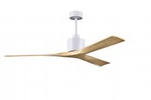 Matthews Fan Company NK-MWH-LM-60 - Nan 6-speed ceiling fan in Matte White finish with 60” solid light maple tone wood blades