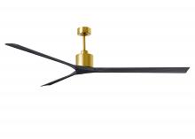 Matthews Fan Company NKXL-BRBR-BK-90 - Nan XL 6-speed ceiling fan in Brushed Brass finish with 90” solid matte black wood blades