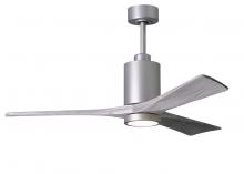 Matthews Fan Company PA3-BN-BW-52 - Patricia-3 three-blade ceiling fan in Brushed Nickel finish with 52” solid barn wood tone blades