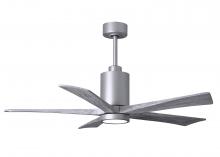 Matthews Fan Company PA5-BN-BW-52 - Patricia-5 five-blade ceiling fan in Brushed Nickel finish with 52” solid barn wood tone blades