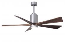 Matthews Fan Company PA5-BN-WA-60 - Patricia-5 five-blade ceiling fan in Brushed Nickel finish with 60” solid walnut tone blades and