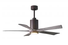 Matthews Fan Company PA5-TB-BW-52 - Patricia-5 five-blade ceiling fan in Textured Bronze finish with 52” solid barn wood tone blades
