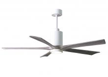 Matthews Fan Company PA5-WH-BW-60 - Patricia-5 five-blade ceiling fan in Gloss White finish with 60” solid barn wood tone blades and