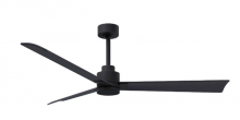 Matthews Fan Company AK-BK-BK-56 - Alessandra 3-blade transitional ceiling fan in matte black finish with matte black blades. Optimiz