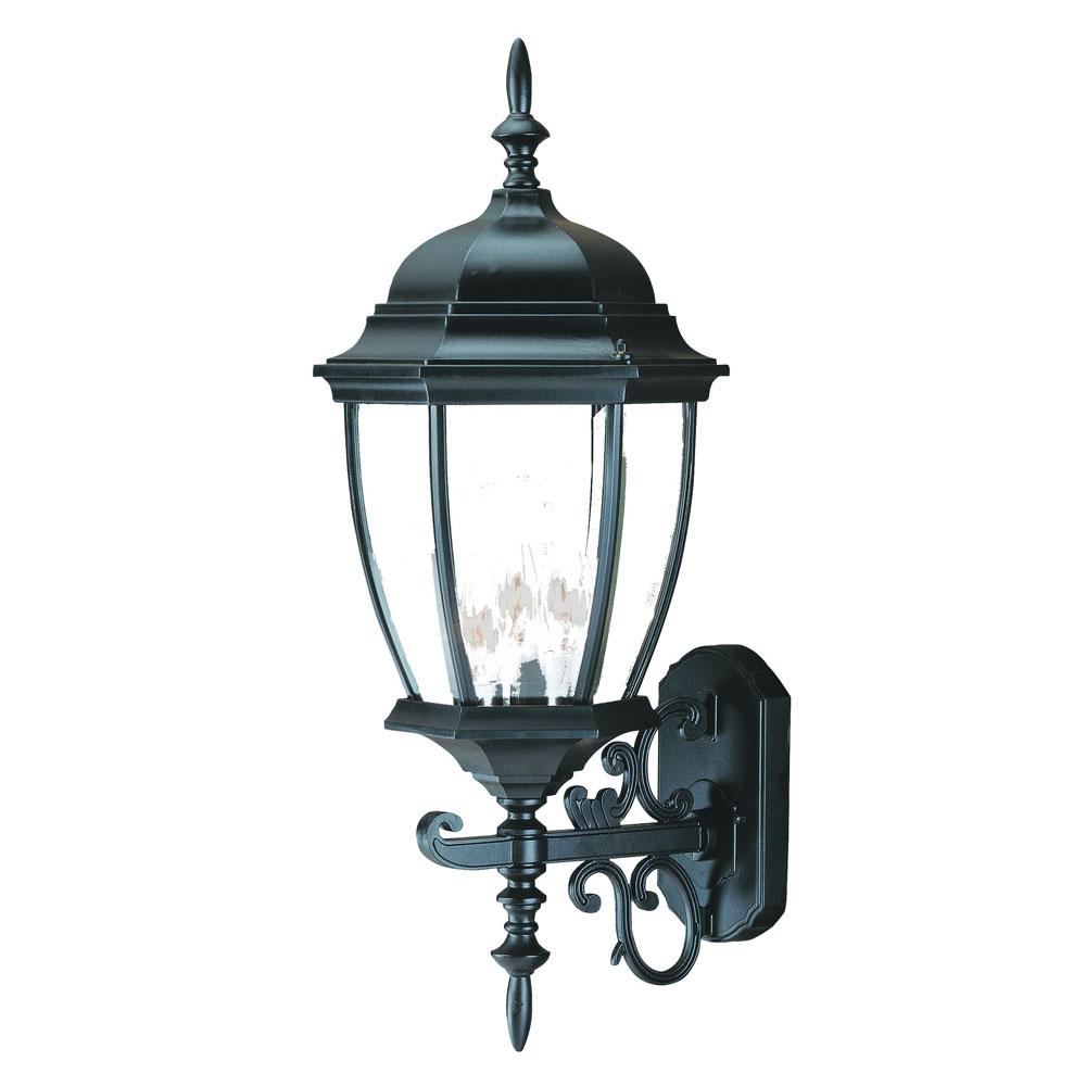 Wexford Collection Wall-Mount 3-Light Outdoor Matte Black Light Fixture