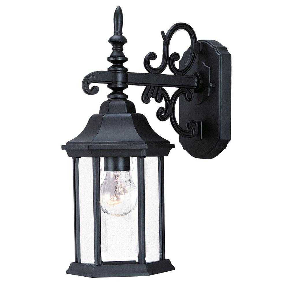 Madison Collection Wall-Mount 1-Light Outdoor Matte Black Light Fixture