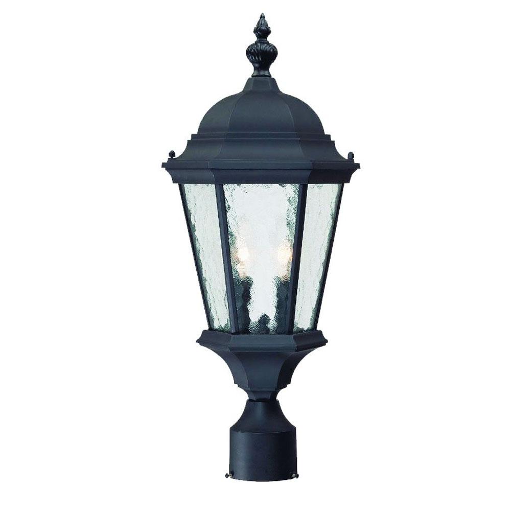 Telfair Collection Post-Mount 2-Light Outdoor Matte Black Light Fixture