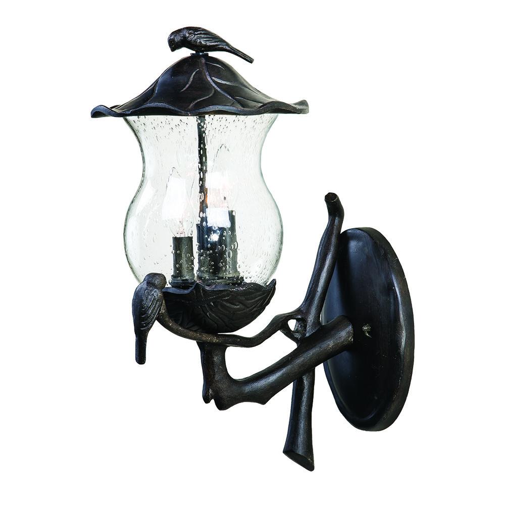 Avian Collection Wall-Mount 2-Light Outdoor Black Coral Light Fixture