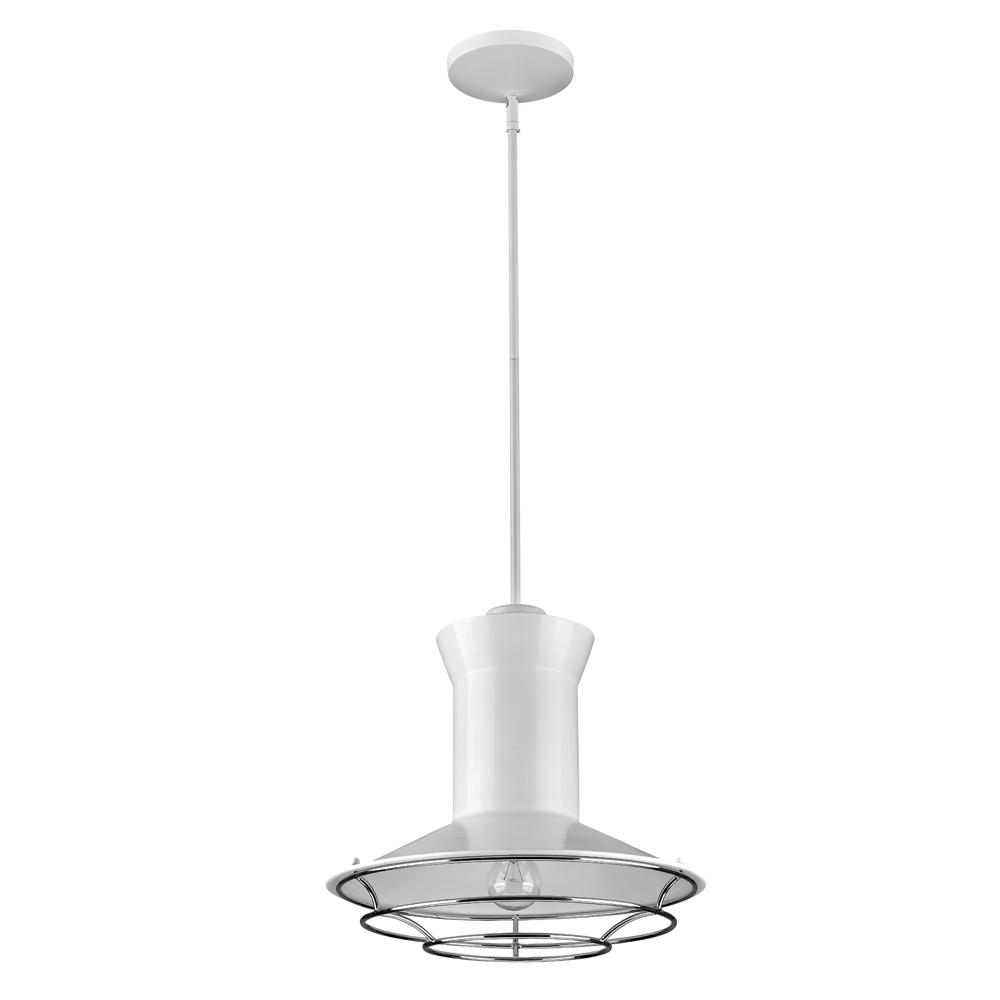 Newport Indoor 1-Light Pendant W/Louver In White