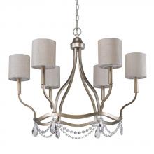 Acclaim Lighting IN11005WG - Margaret Indoor 6-Light Chandelier w/Fabric Shades In Washed Gold
