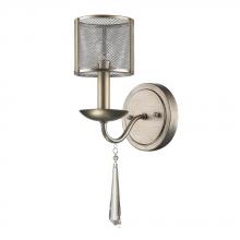 Acclaim Lighting IN41001WG - Rita 1-Light Washed Gold Sconce With Wire Mesh Shade And Crystal Accent