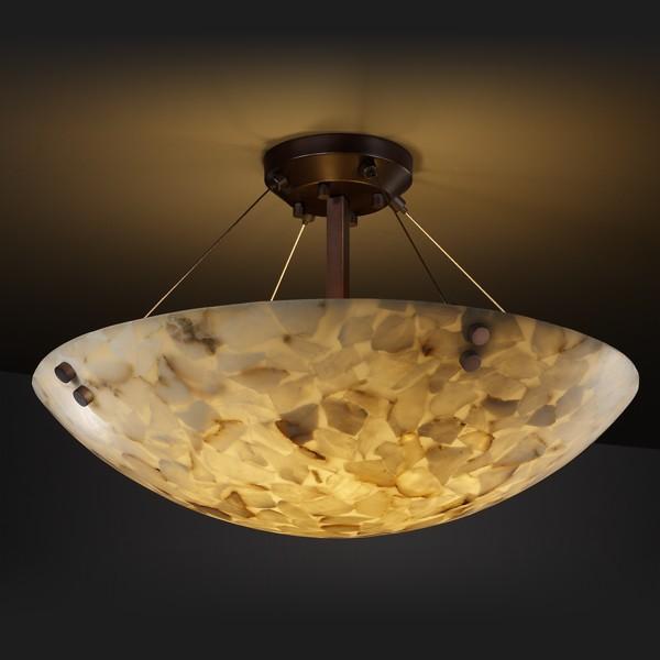 18" LED Semi-Flush Bowl w/ LARGE SQUARE W/ POINT FINIALS