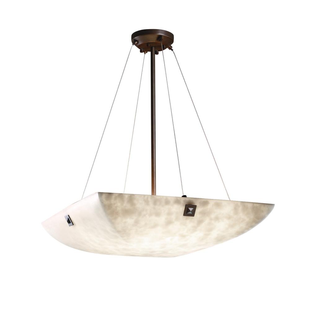 24" LED Pendant Bowl w/ Pair Cylindrical Finials