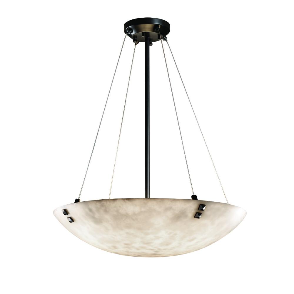 24" LED Pendant Bowl w/ LARGE SQUARE W/ POINT FINIALS