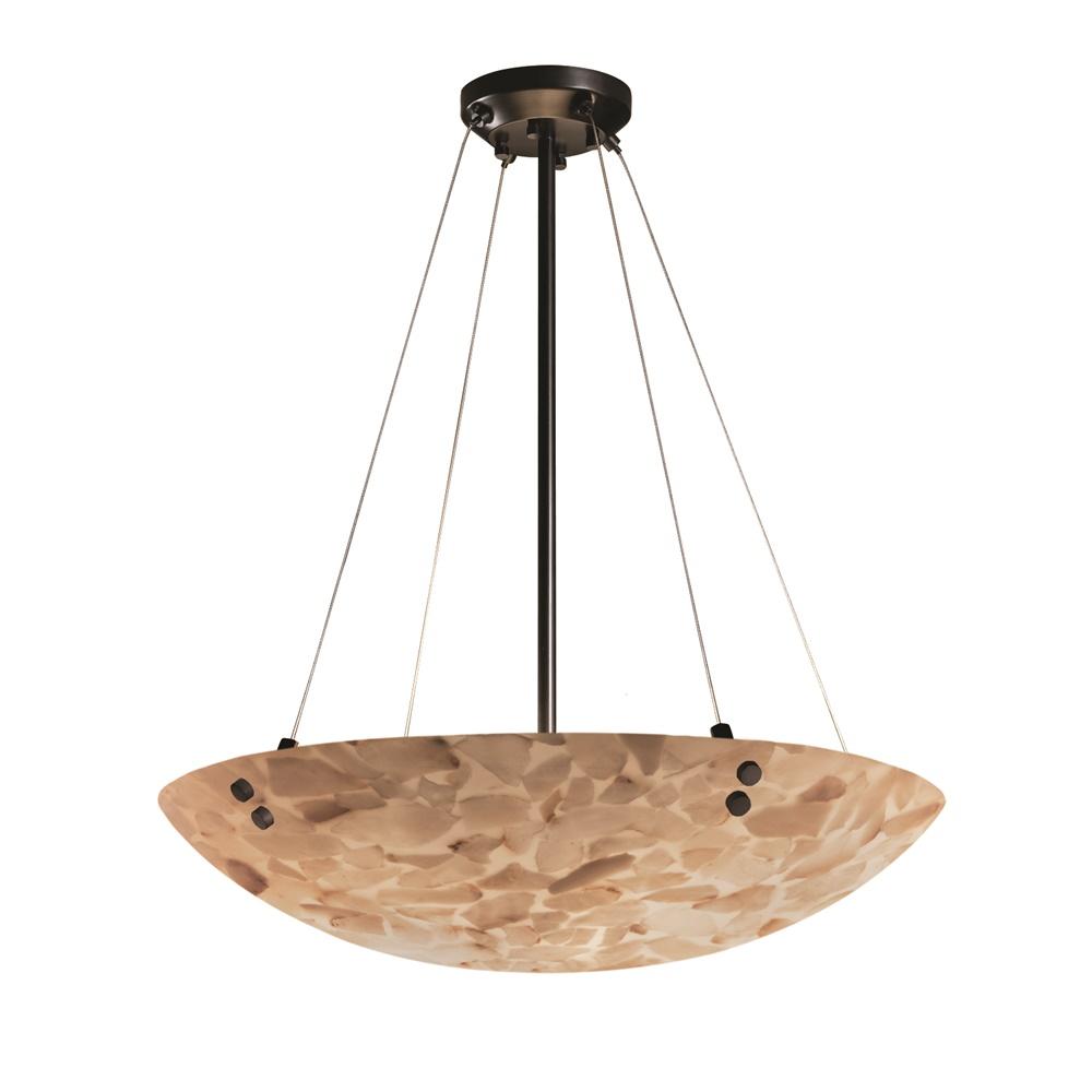 60" LED Pendant Bowl w/ Concentric Circles Finials