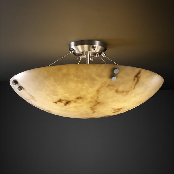 24" LED Semi-Flush Bowl w/ Concentric Circles Finials