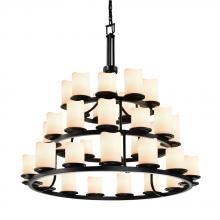 Justice Design Group CNDL-8712-14-CREM-DBRZ - Dakota 36-Light 3-Tier Ring Chandelier