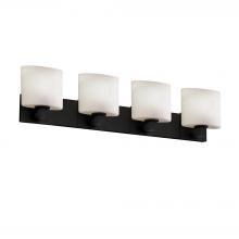 Justice Design Group FSN-8924-30-OPAL-MBLK - Modular 4-Light Bath Bar