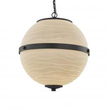 Justice Design Group PNA-8040-WAVE-MBLK - Imperial 17" Hanging Globe