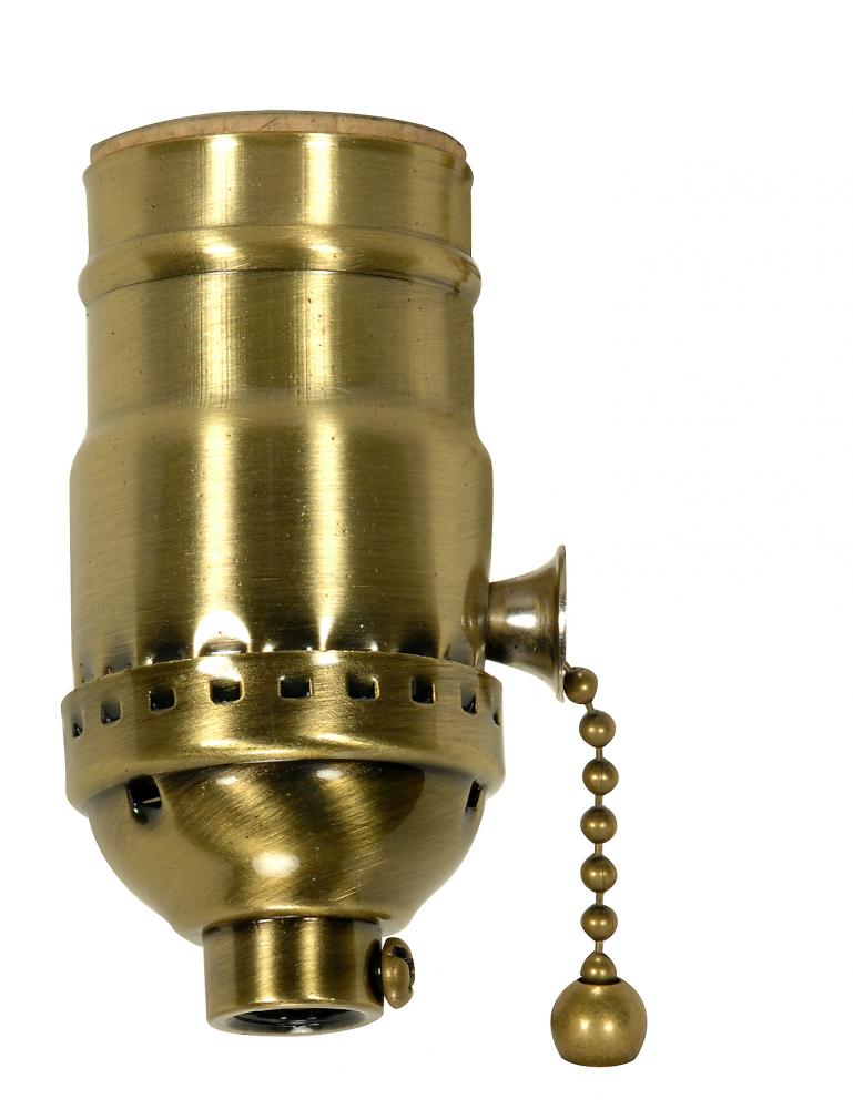 On-Off Pull Chain Socket; 1/8 IPS; 3 Piece Stamped Solid Brass; Satin Brass Finish; 660W; 250V