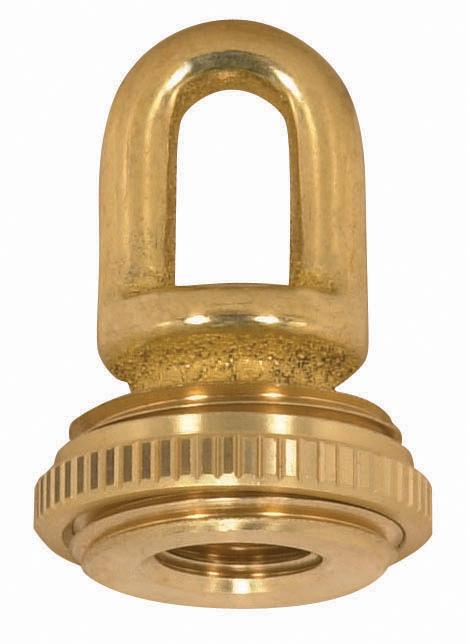 1/4 IP Cast Brass Screw Collar Loop With Ring; Fits 1" Canopy Hole; 1-1/8" Ring Diameter;