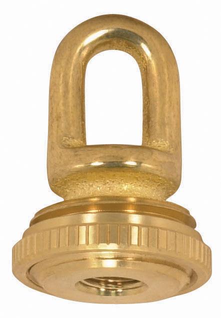 1/8 IP Cast Brass Screw Collar Loop With Ring; Fits 1" Canopy Hole; 1-1/8" Ring Diameter;