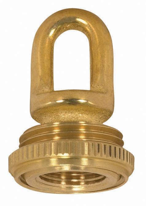 3/8 IP Cast Brass Screw Collar Loop With Ring; Fits 1" Canopy Hole; 1-1/8" Ring Diameter;