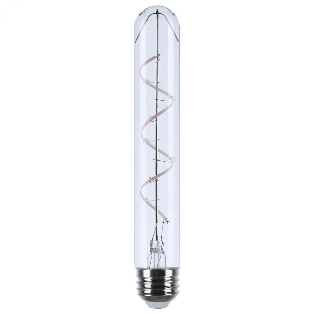 6 Watt LED; Reminiscent; Flex Gray Coil Filament; T9; Medium Base; 2700K CCT; Clear; 120 Volt; 2pk