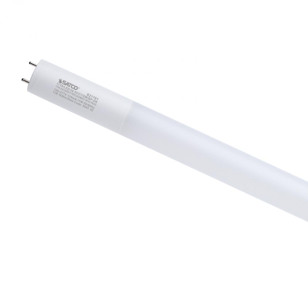 11 Watt T8 LED; 36-Inch; 30K/35K/40K/50K/65K CCT Selectable; G13 Base; Ballast Type A/B; Frost