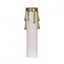 Satco Products Inc. 90/352 - 3" WHTE/GOLD DRIP CAND. CANDLE