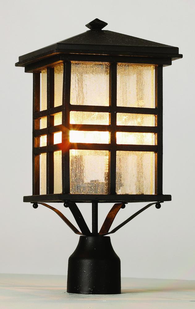 Huntington 2-Light Craftsman Inspired Seeded Glass Post Mount Lantern Head