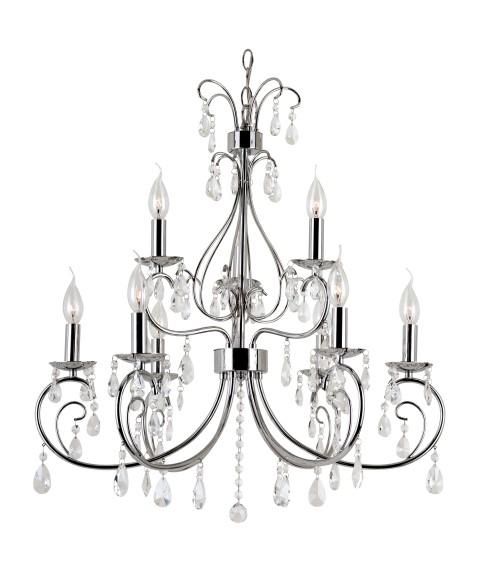 9LT-CHANDELIER-CHROME W/HANGIN