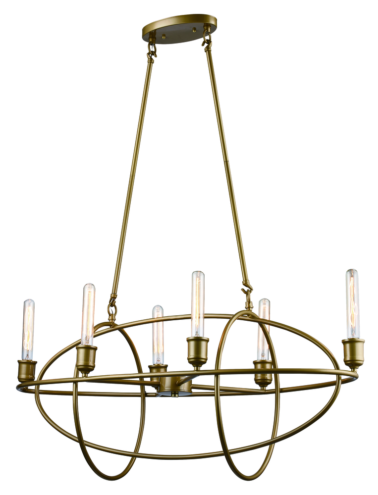 6 Lt Pendant-Gold Cage-Ag