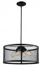 Trans Globe 10384 ROB - 4LT PENDANT-DRUM-INDUSTRIAL ME