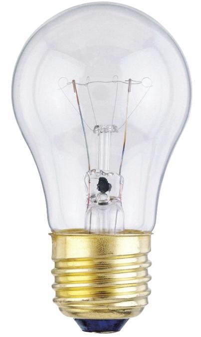 15W A15 Incandescent Clear E26 (Medium) Base, 130 Volt, Box, 2-Pack