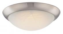 Westinghouse 6308800 - 11 in. 14W LED Flush Brushed Nickel Finish White Alabaster Glass