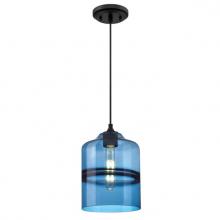 Westinghouse 6366600 - Mini Pendant Matte Black Finish Sapphire Glass