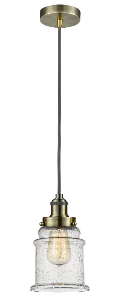 Edison - 1 Light - 8 inch - Antique Brass - Cord hung - Mini Pendant