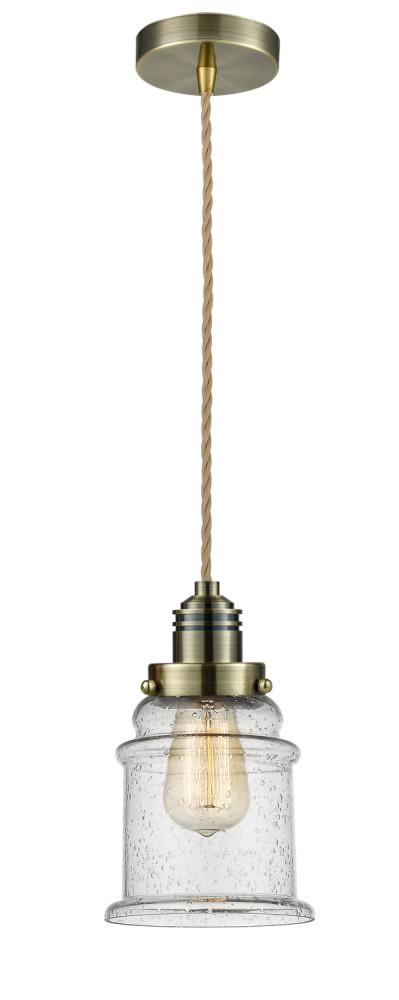 Winchester - 1 Light - 8 inch - Antique Brass - Cord hung - Mini Pendant