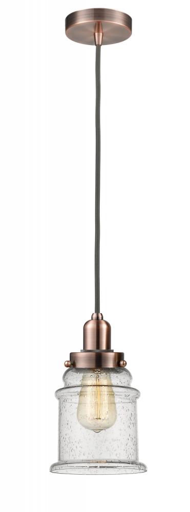 Whitney - 1 Light - 8 inch - Antique Copper - Cord hung - Mini Pendant