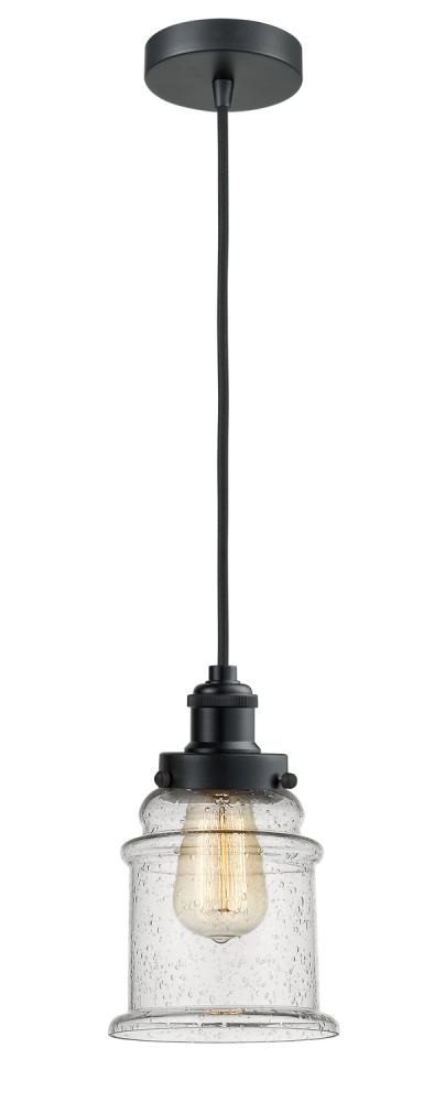 Edison - 1 Light - 8 inch - Matte Black - Cord hung - Mini Pendant