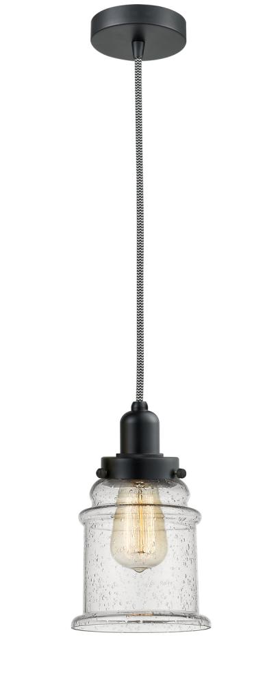 Whitney - 1 Light - 8 inch - Matte Black - Cord hung - Mini Pendant
