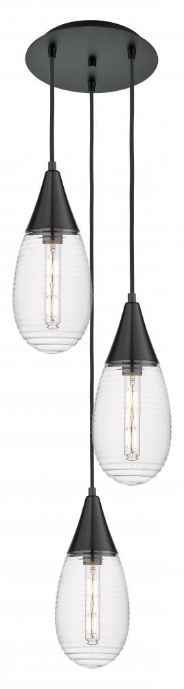 Malone - 3 Light - 14 inch - Matte Black - Multi Pendant