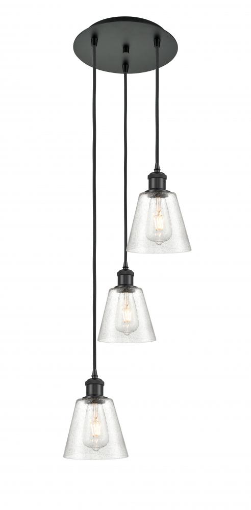 Caton - 3 Light - 12 inch - Matte Black - Cord Hung - Multi Pendant