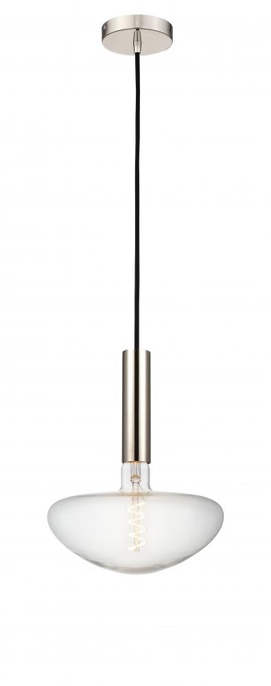 Edison - 1 Light - 10 inch - Polished Nickel - Cord hung - Mini Pendant